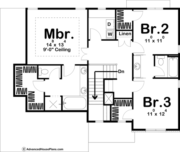 Home Plan - Modern Floor Plan - Upper Floor Plan #455-282