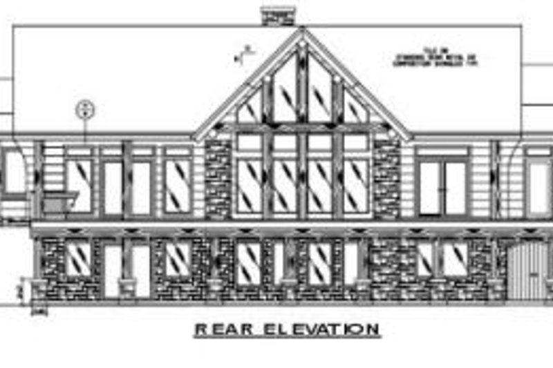 Dream House Plan - Exterior - Rear Elevation for Log House Plan #117-105 - 4 bed, 3 bath