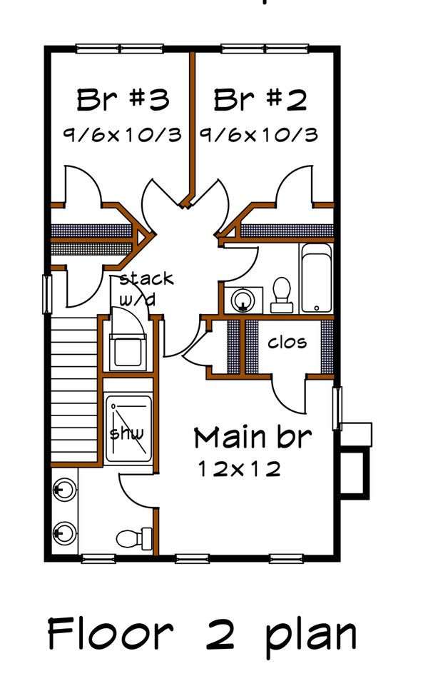 Craftsman Floor Plan - Upper Floor Plan #79-341