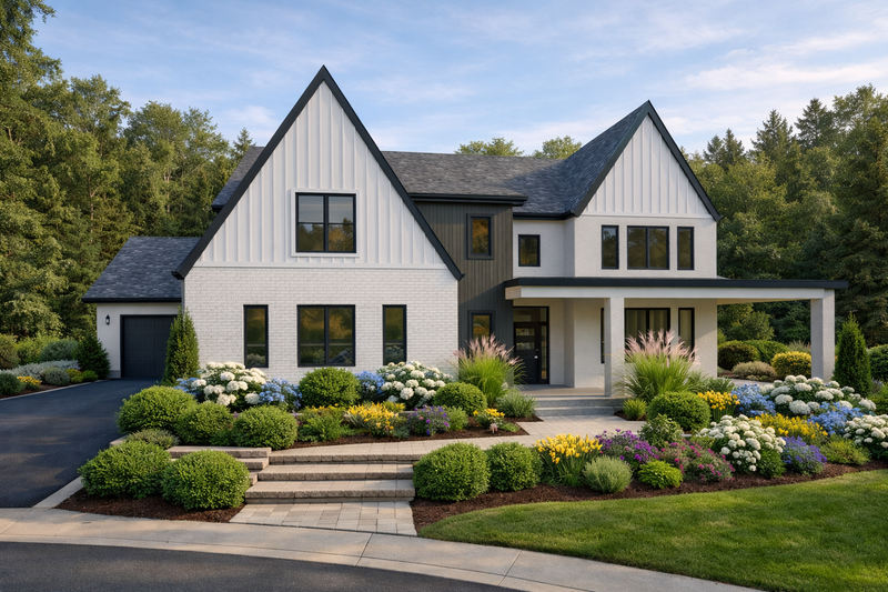 House Design - Exterior - Front Elevation 2 for Farmhouse House Plan #1111-36 - 4 bed, 3.5 bath