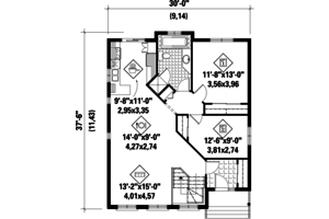Floor Plan - Main Floor for Country House Plan #25-4655 - 2 bed, 1 bath