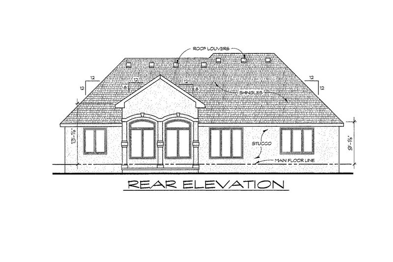 Home Plan - Exterior - Rear Elevation for Traditional House Plan #20-1823 - 3 bed, 2 bath