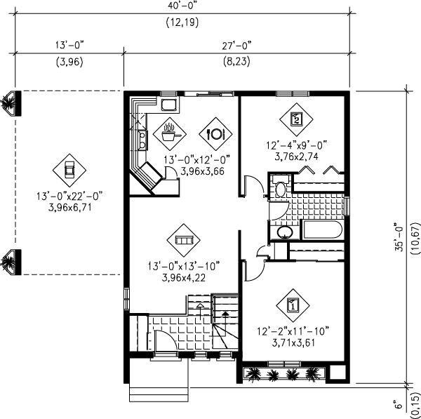 Dream House Plan - Contemporary Floor Plan - Main Floor Plan #25-1171