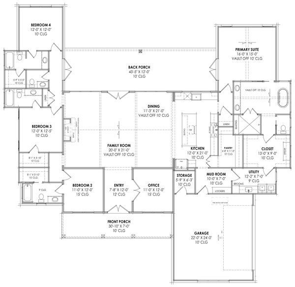 Farmhouse Floor Plan - Main Floor Plan #1096-57