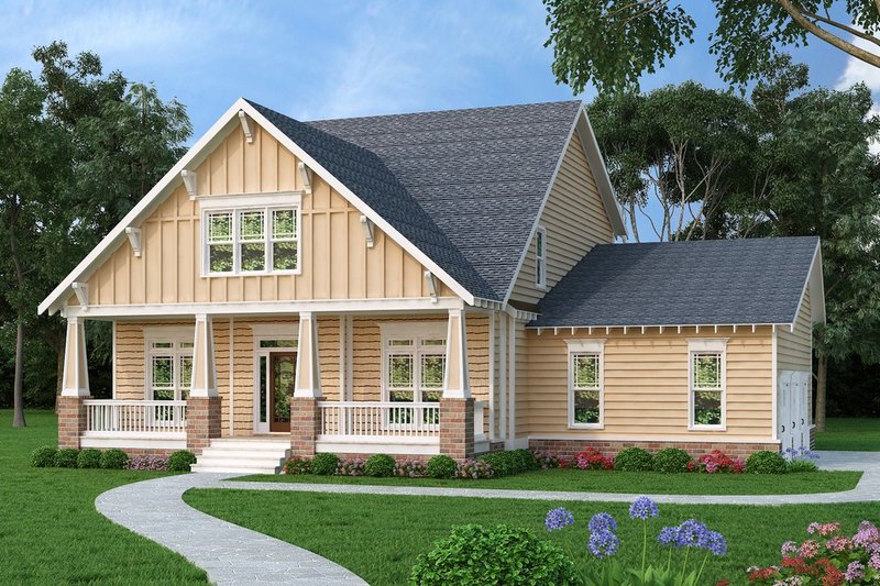 Dream House Plan - Craftsman Exterior - Front Elevation Plan #419-282