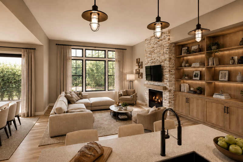 Architectural House Design - Interior - Family Room for Farmhouse House Plan #48-1226 - 2 bed, 2 bath