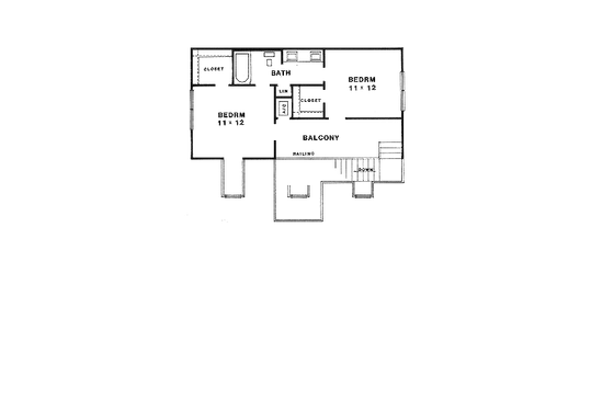 Floor Plan - Upper Floor for Country House Plan #14-211 - 3 bed, 2.5 bath