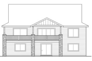 Exterior - Rear Elevation for Craftsman House Plan #124-1020 - 3 bed, 2.5 bath