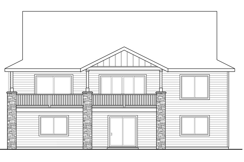 Dream House Plan - Exterior - Rear Elevation for Craftsman House Plan #124-1020 - 3 bed, 2.5 bath