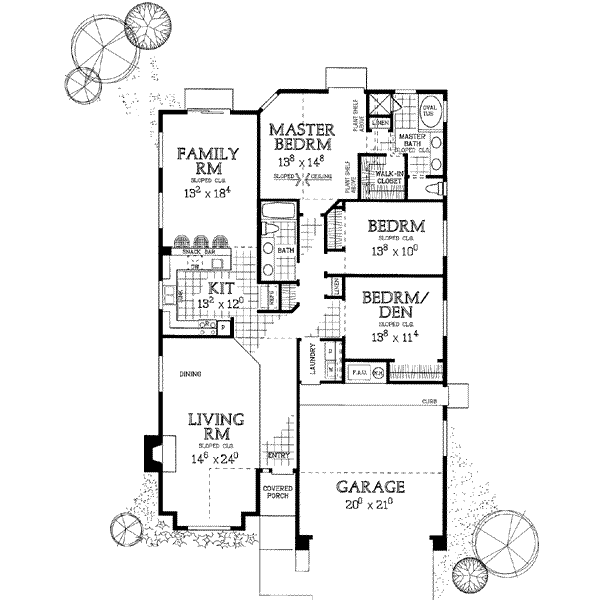 Architectural House Design - Traditional Floor Plan - Main Floor Plan #72-325