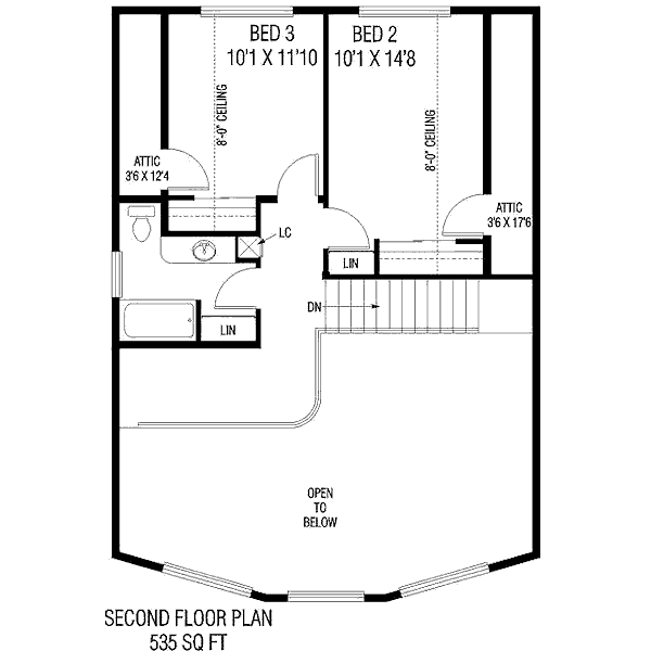 Home Plan - Modern Floor Plan - Upper Floor Plan #60-598