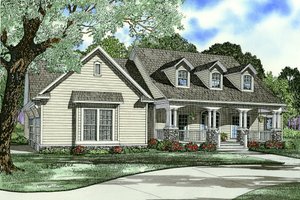 Southern Exterior - Front Elevation Plan #17-2587
