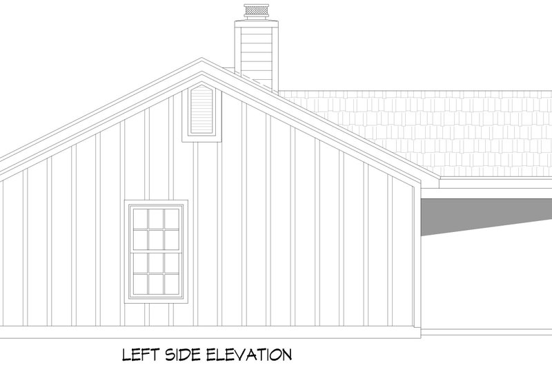 Architectural House Design - Exterior - Other Elevation for Ranch House Plan #932-1070 - 3 bed, 2 bath