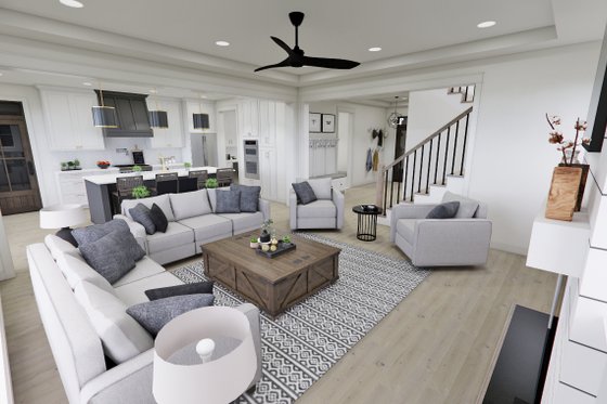 Interior - Family Room 2 for Craftsman House Plan #51-1267 - 4 bed, 3.5 bath