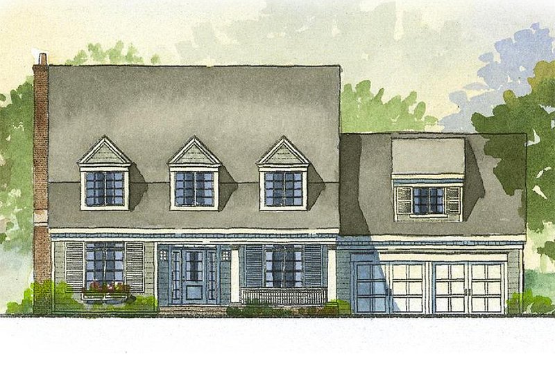 House Blueprint - Cape Cod style home, elevation