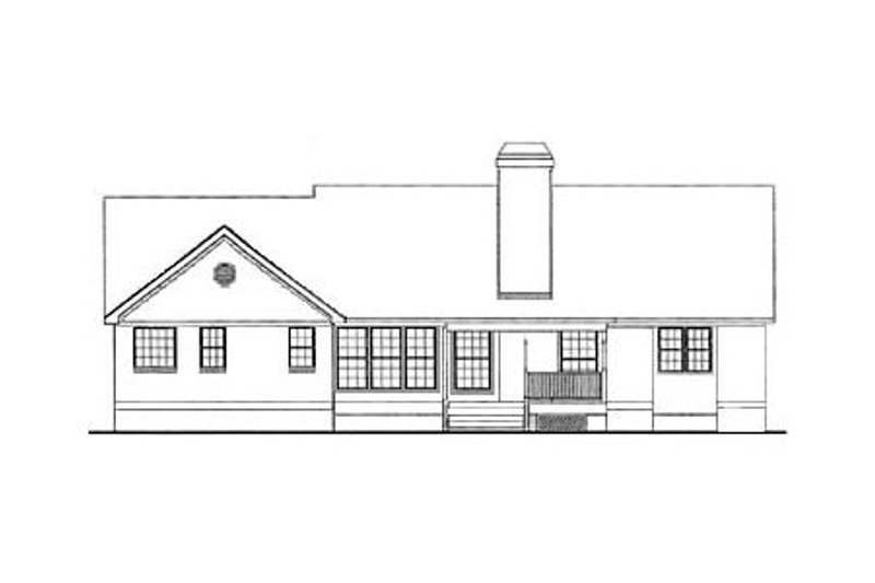 Architectural House Design - Exterior - Rear Elevation for Country House Plan #406-159 - 3 bed, 2 bath