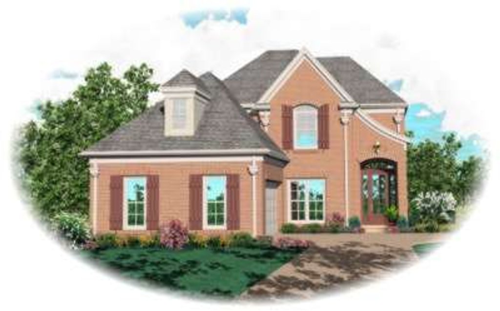 Exterior - Front Elevation 2 for European House Plan #81-715 - 3 bed, 2.5 bath