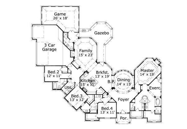 European Floor Plan - Main Floor Plan #411-311
