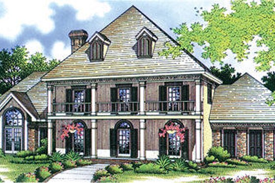 Exterior - Front Elevation for Southern House Plan #45-280 - 4 bed, 2.5 bath