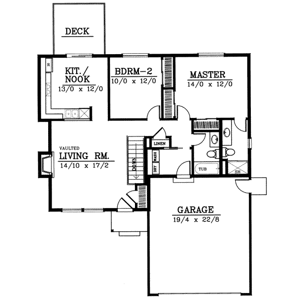 House Plan Design - Traditional Floor Plan - Main Floor Plan #100-105