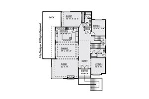 Floor Plan - Main Floor for Contemporary House Plan #1066-34 - 5 bed, 5.5 bath