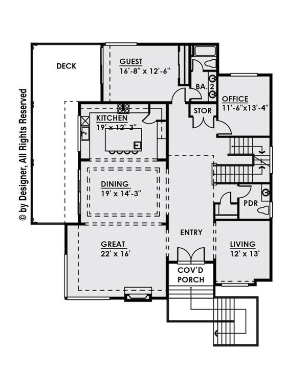 Contemporary Floor Plan - Main Floor Plan #1066-34