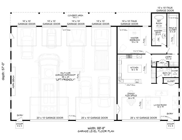 Contemporary Floor Plan - Main Floor Plan #932-1238