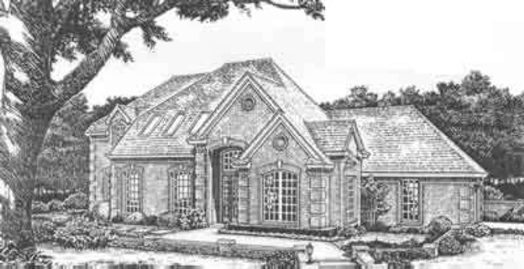 Exterior - Front Elevation 2 for European House Plan #310-489 - 3 bed, 2.5 bath