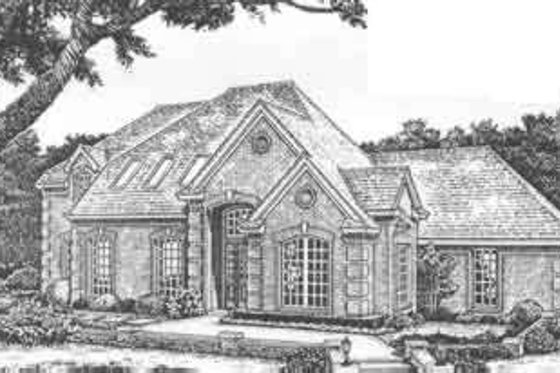 Exterior - Front Elevation for European House Plan #310-489 - 3 bed, 2.5 bath