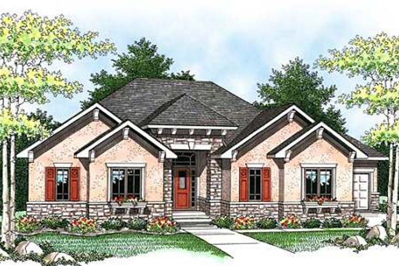 Dream House Plan - Craftsman Exterior - Front Elevation Plan #70-924