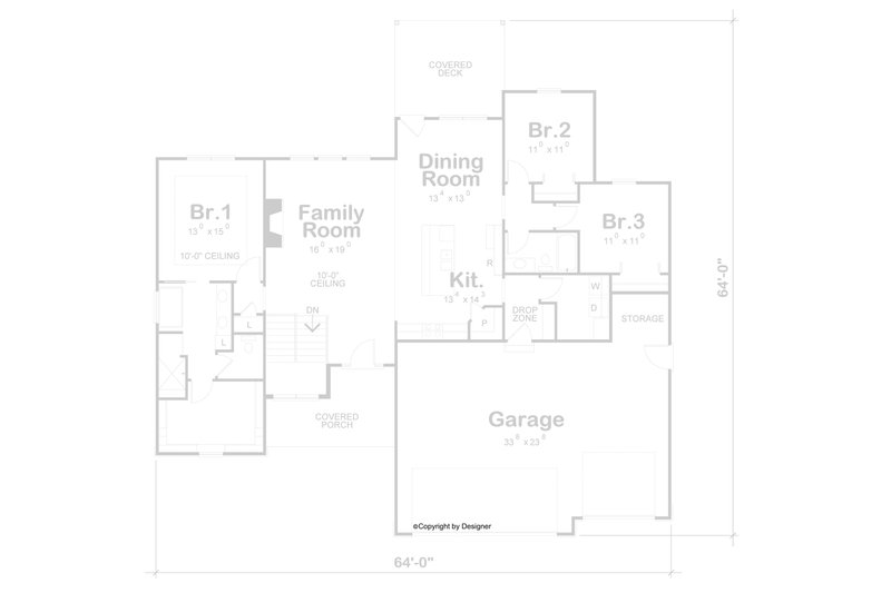 Home Plan - Floor Plan - Other Floor for Farmhouse House Plan #20-2541 - 3 bed, 2 bath