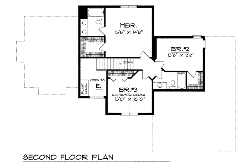 Dream House Plan - Floor Plan - Upper Floor for Traditional House Plan #70-222 - 3 bed, 2.5 bath
