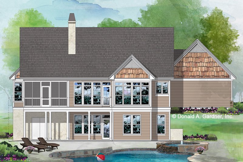 Home Plan - Exterior - Rear Elevation for Craftsman House Plan #929-702 - 3 bed, 3 bath