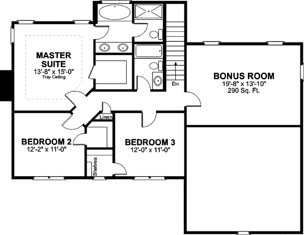 Architectural House Design - Southern Floor Plan - Upper Floor Plan #56-233