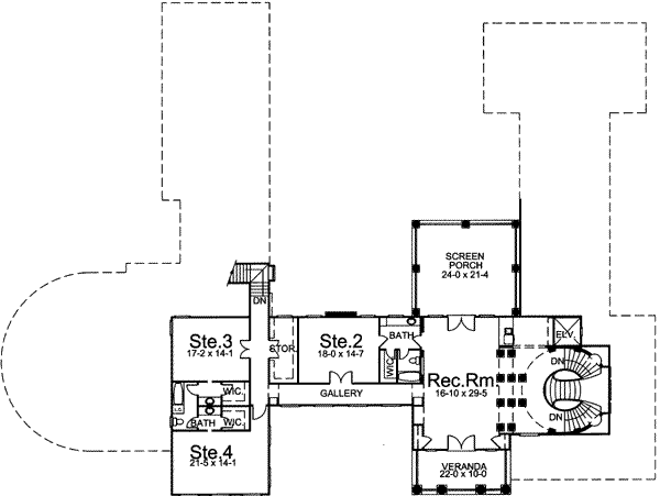 House Design - European Floor Plan - Upper Floor Plan #119-187