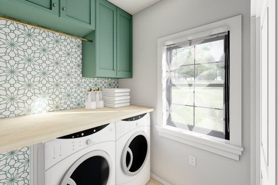 Interior - Laundry for Farmhouse House Plan #126-176 - 1 bed, 1.5 bath