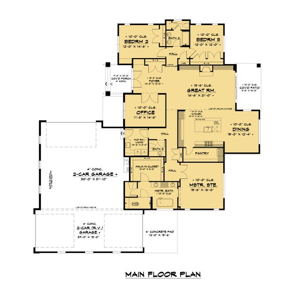 House Design - Traditional Floor Plan - Main Floor Plan #1066-107