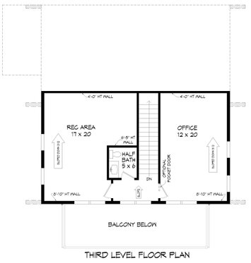 Floor Plan - Upper Floor 1 for Contemporary House Plan #932-453 - 3 bed, 3.5 bath