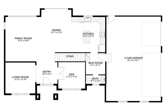 Floor Plan - Main Floor for Traditional House Plan #1060-268 - 3 bed, 2.5 bath
