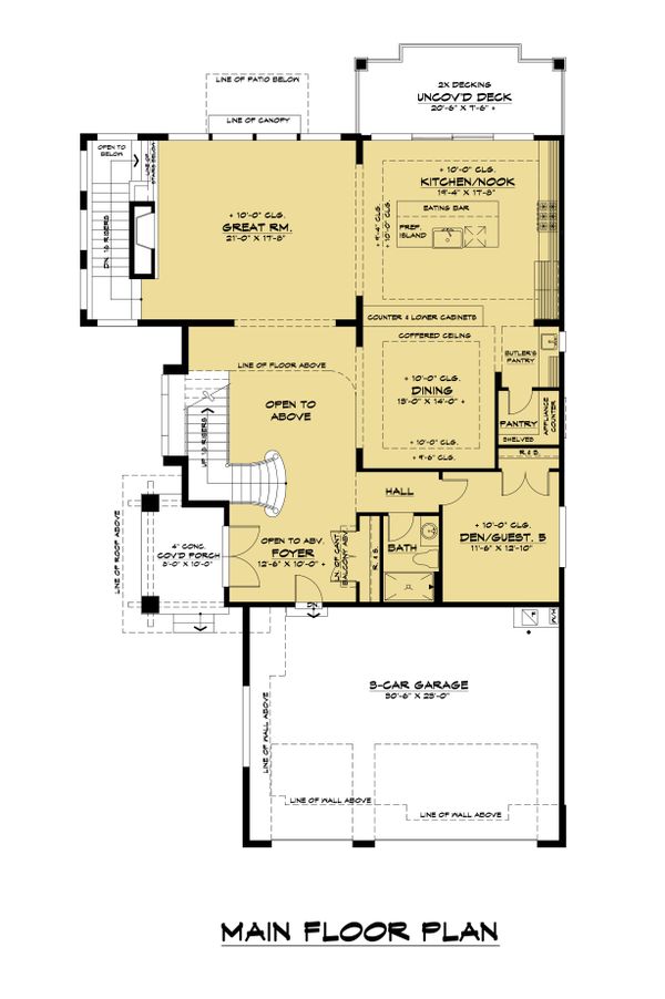Home Plan - Contemporary Floor Plan - Main Floor Plan #1066-118