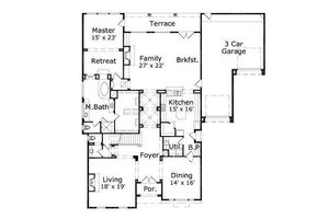 Floor Plan - Main Floor for European House Plan #411-617 - 5 bed, 4.5 bath