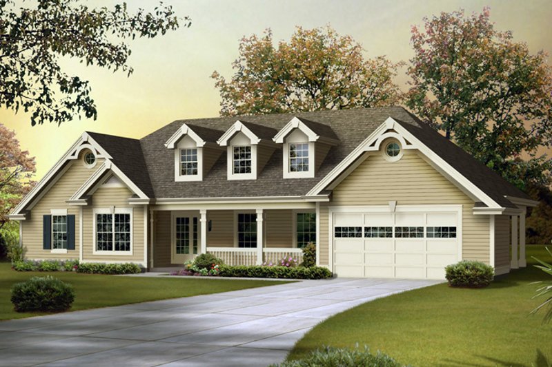 Dream House Plan - Traditional Exterior - Front Elevation Plan #57-584