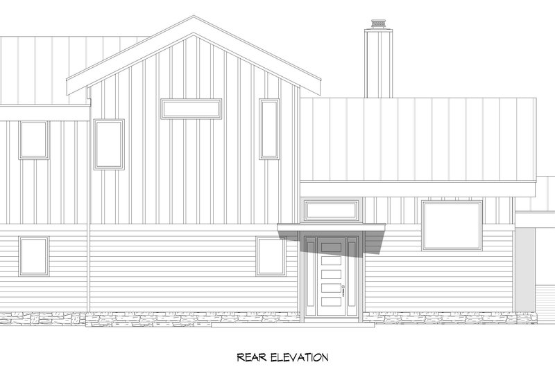 Architectural House Design - Exterior - Rear Elevation 2 for Contemporary House Plan #932-1358 - 4 bed, 3 bath