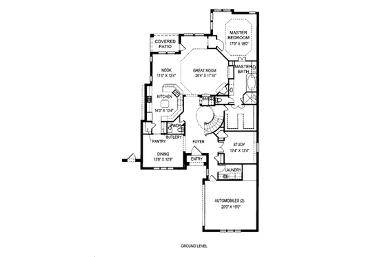 Floor Plan - Main Floor for European House Plan #141-365 - 3 bed, 3.5 bath