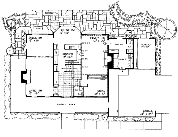 House Plan Design - Colonial Floor Plan - Main Floor Plan #72-168
