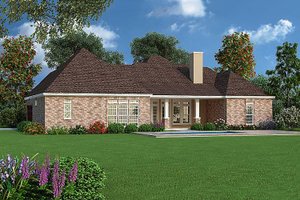 Exterior - Rear Elevation for Tudor House Plan #45-373 - 4 bed, 3.5 bath