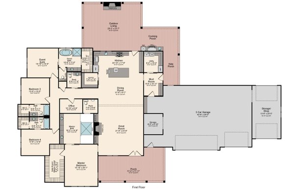 Home Plan - Farmhouse Floor Plan - Main Floor Plan #1081-12