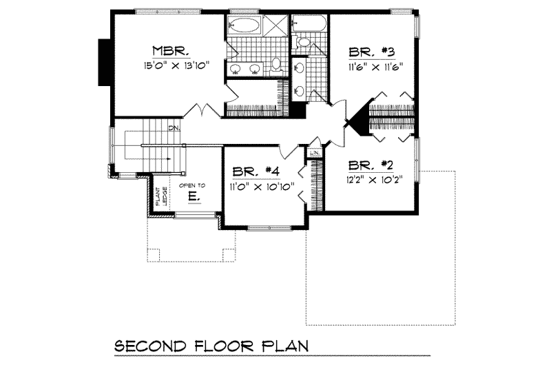 Dream House Plan - Floor Plan - Upper Floor for Traditional House Plan #70-289 - 4 bed, 2.5 bath