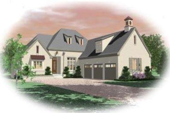 Exterior - Front Elevation for Colonial House Plan #81-1596 - 3 bed, 3 bath