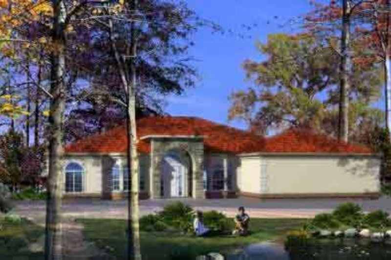 House Plan Design - Adobe / Southwestern Exterior - Front Elevation Plan #1-1092